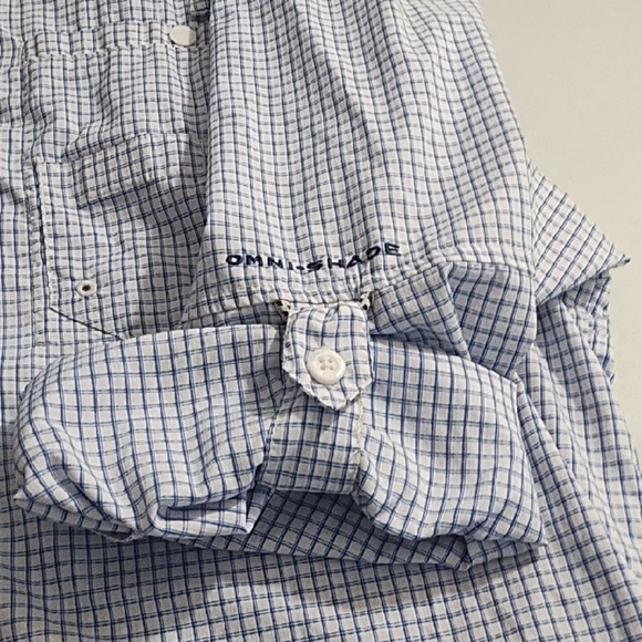 Performance Fishing Camping Hiking Shirt Roll Tab Sleeves Pockets Vented Back - Picture 5 of 15